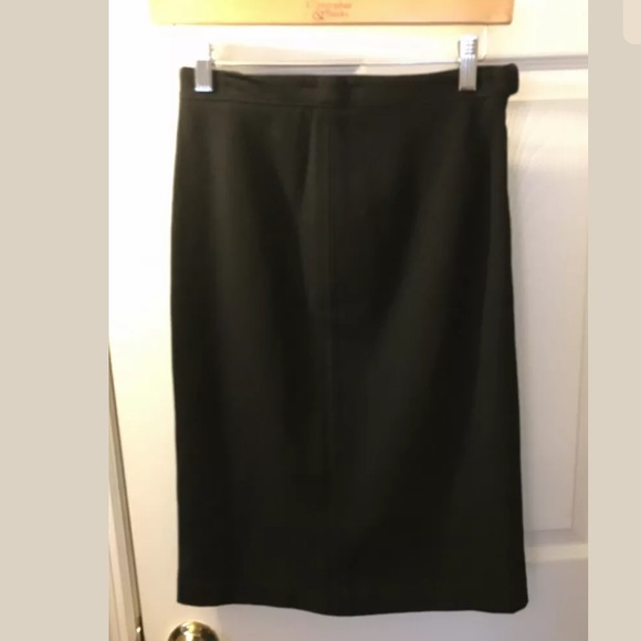 J. CREW Black Ponte Knit Skirt Straight Pencil Classic Style Vintage Career Vtg - Picture 3 of 9